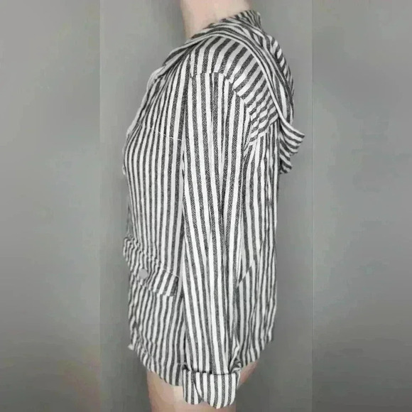 Sanctuary Nova Hooded Jacket Tiki Stripe Womens Size Small Anthropologie - Picture 10 of 16